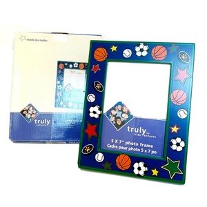 Truly Sports Picture Photo Frame 5x7 Soccer Basketball Hockey Baseball Blue Red